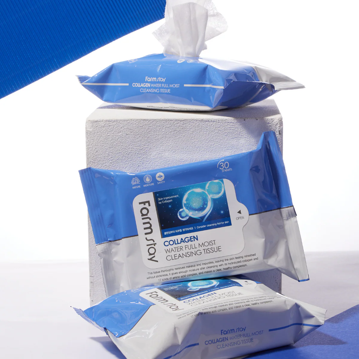 Collagen Water Full Moist Cleansing Tissue [30 Sheets] - Image 4