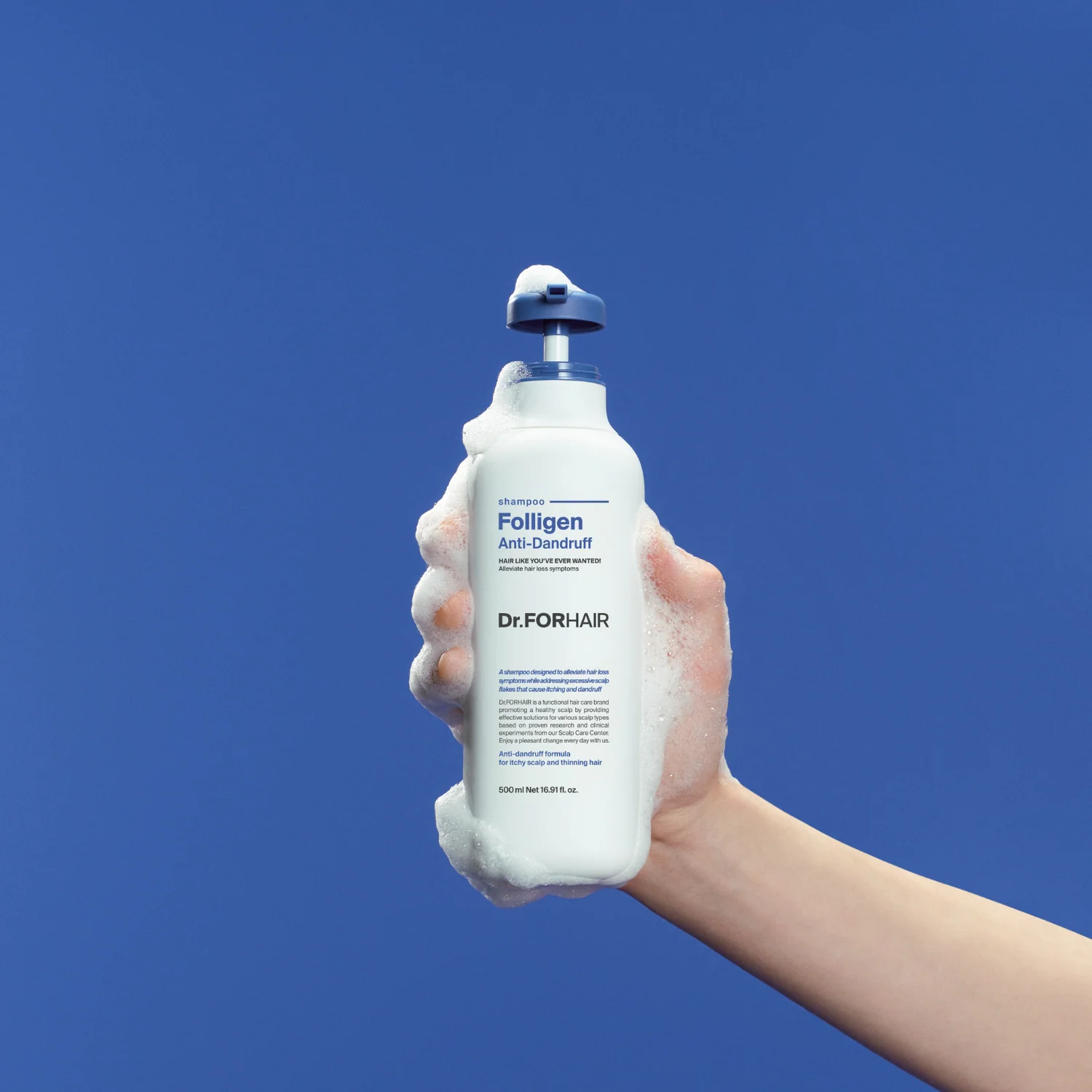 Folligen Anti-dandruff Shampoo 500ml (Twin Pack) - Image 2