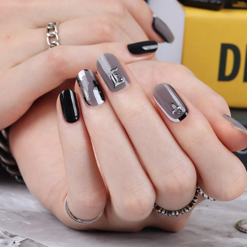 Gel Nail Strips - Hip Black - Image 2