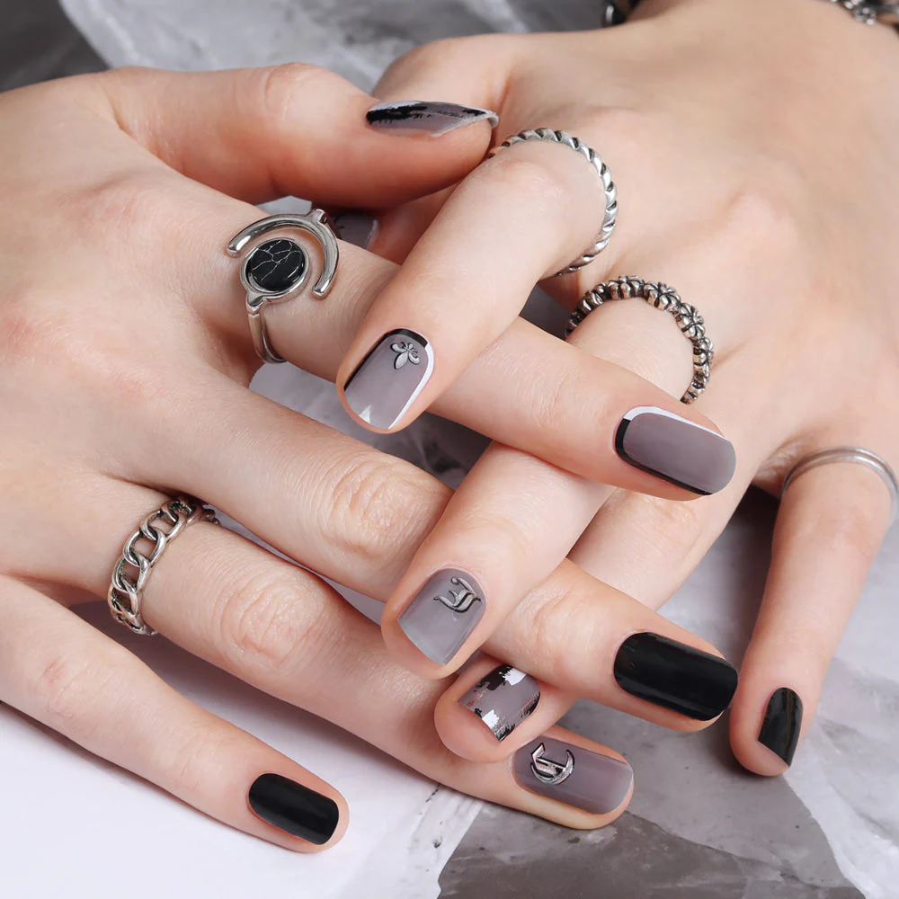 Gel Nail Strips - Hip Black - Image 3