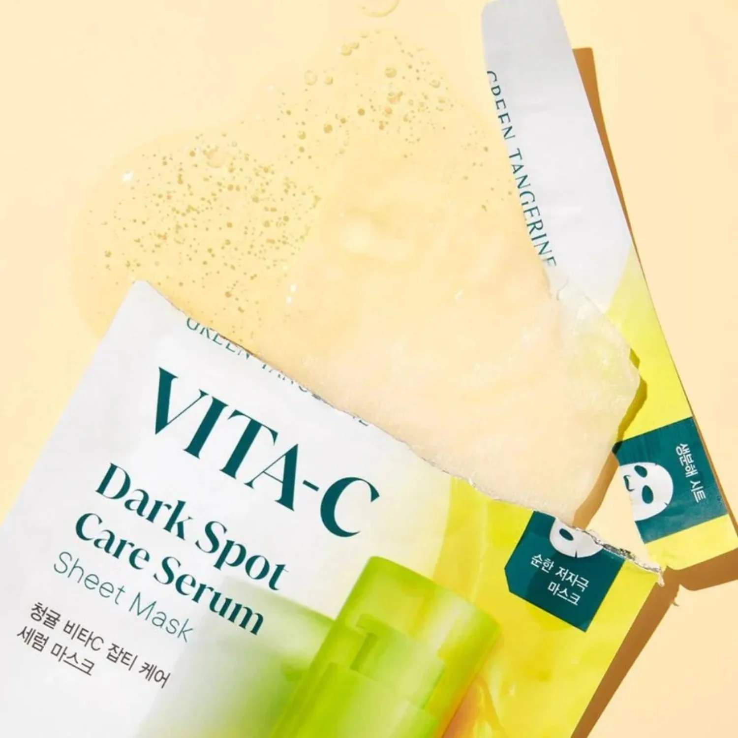 Green Tangerine Vita C Dark Spot Care Serum Mask Alpha 1pc - Image 2