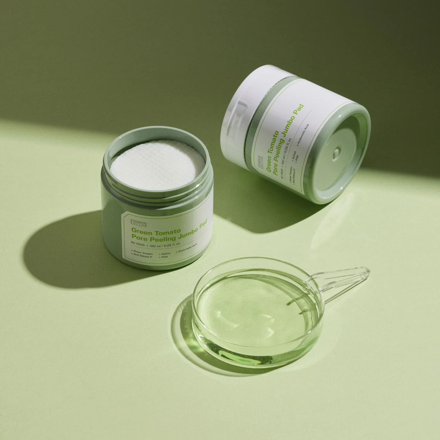 Green Tomato Pore Peeling Jumbo Pad 60pads - Image 3