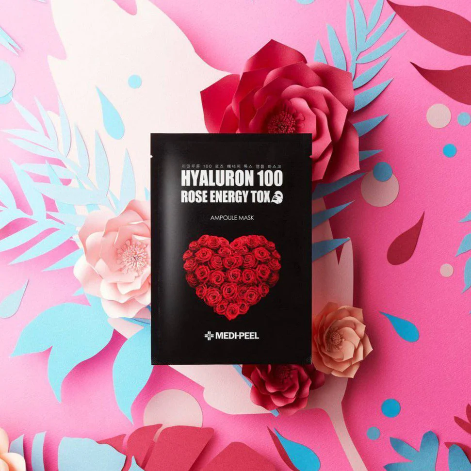Hyaluron Rose Energy Tox Ampoule Mask Box [10pcs] - Image 4