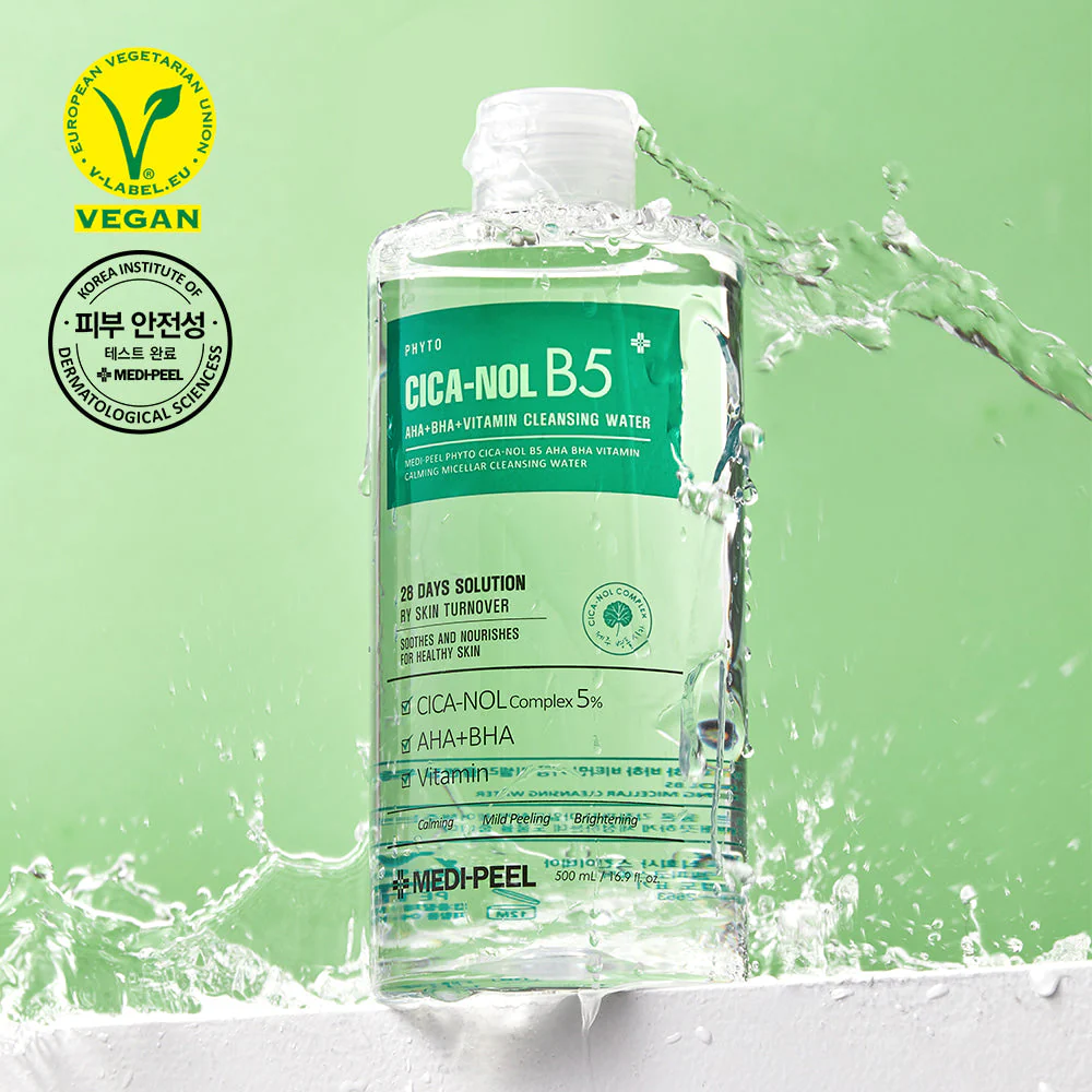 Phyto Cica-Nol B5 Aha Bha Vitamin Calming Micellar Cleansing Water 500ml - Image 2