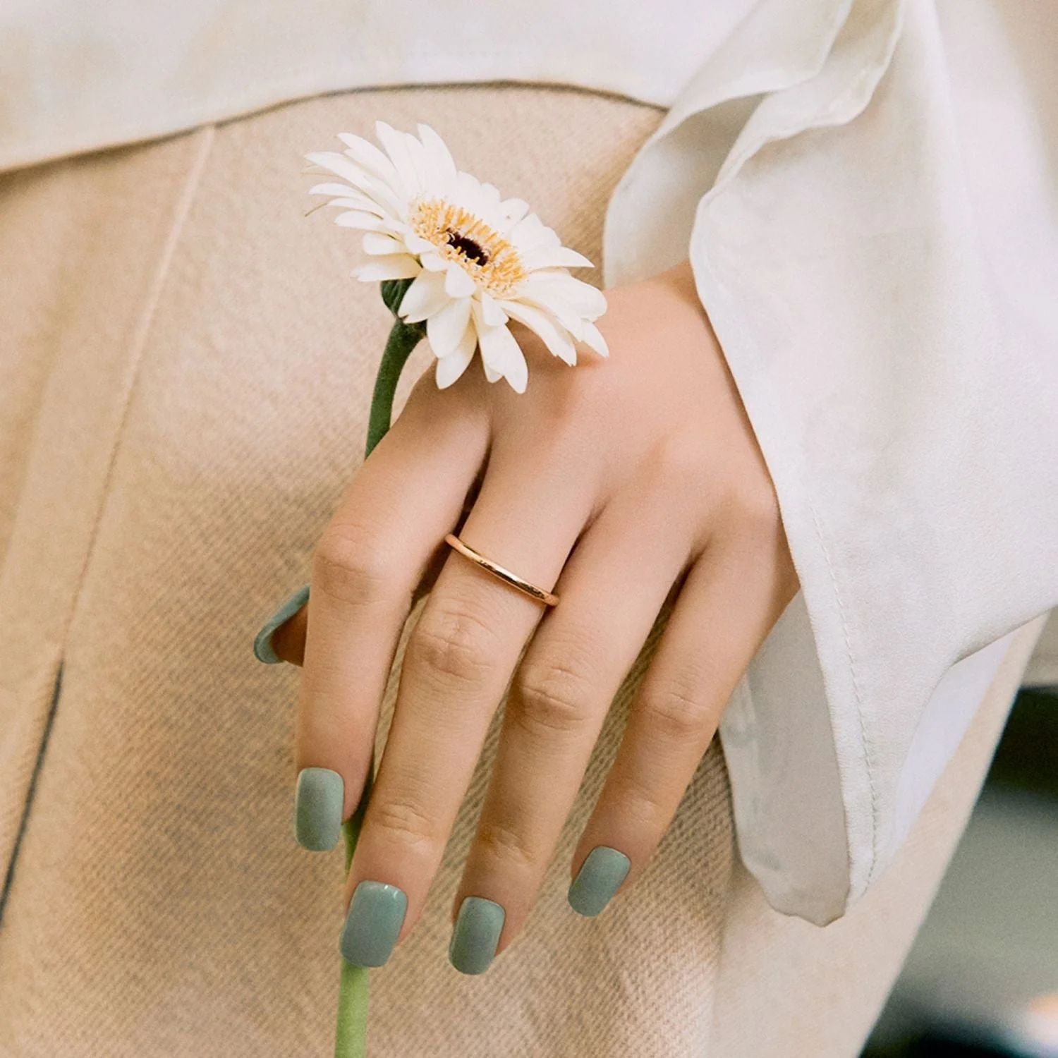 Semi-Cured Gel Nail - N Cream Leaf - Image 3